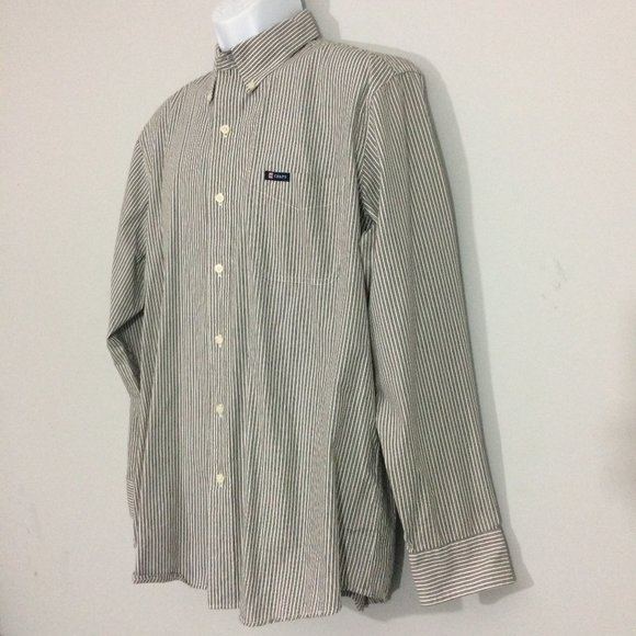 Chaps Mens L Striped Easy Care Button Up Shirt - Picture 2 of 7